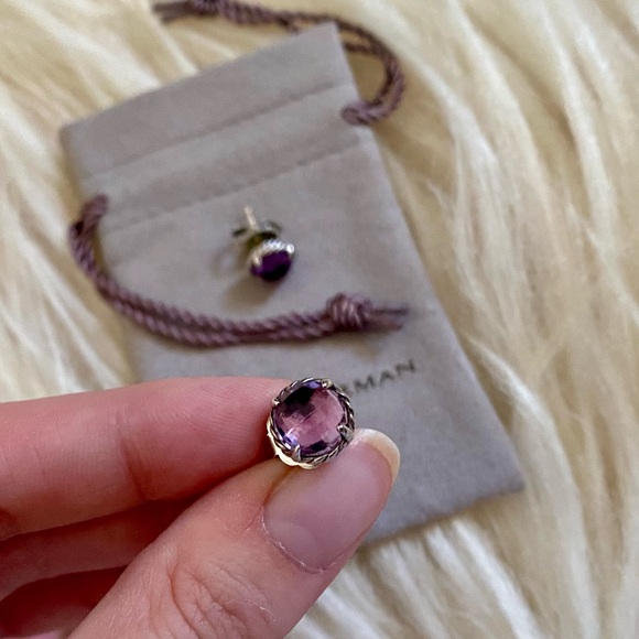 David Yurman Petite Chatelaine Amethyst Earrings - Picture 4 of 9
